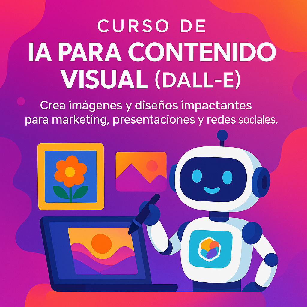 Paleta de colores y formas abstractas para el curso de IA para Contenido Visual con DALL·E