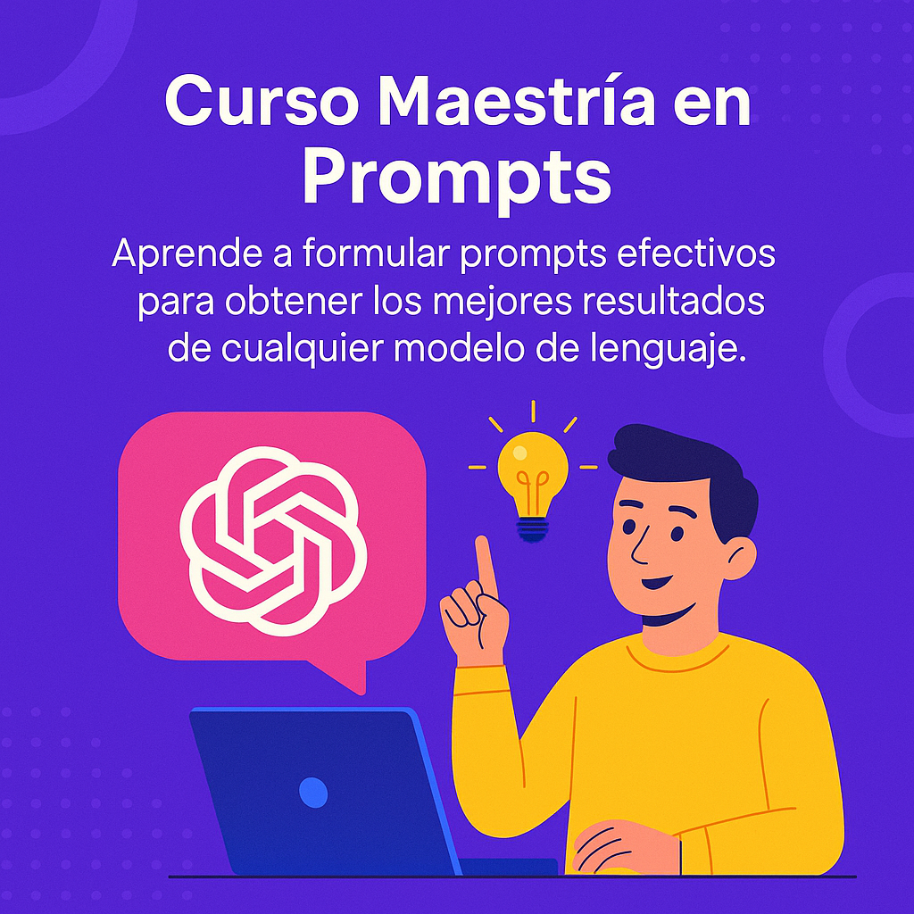 Cerebro conectándose con ideas para el curso de Maestría en Prompts